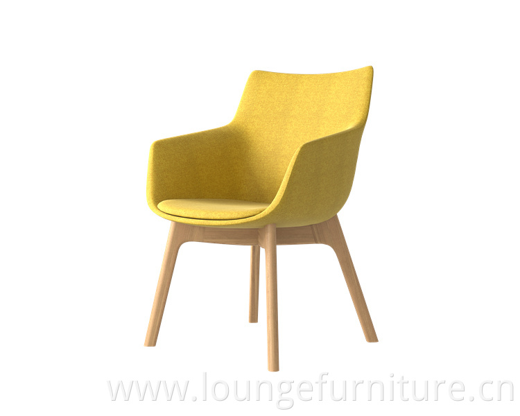 Simple Design Common Office Lounge Chair Living Wooden Legs Short Lounge Chair